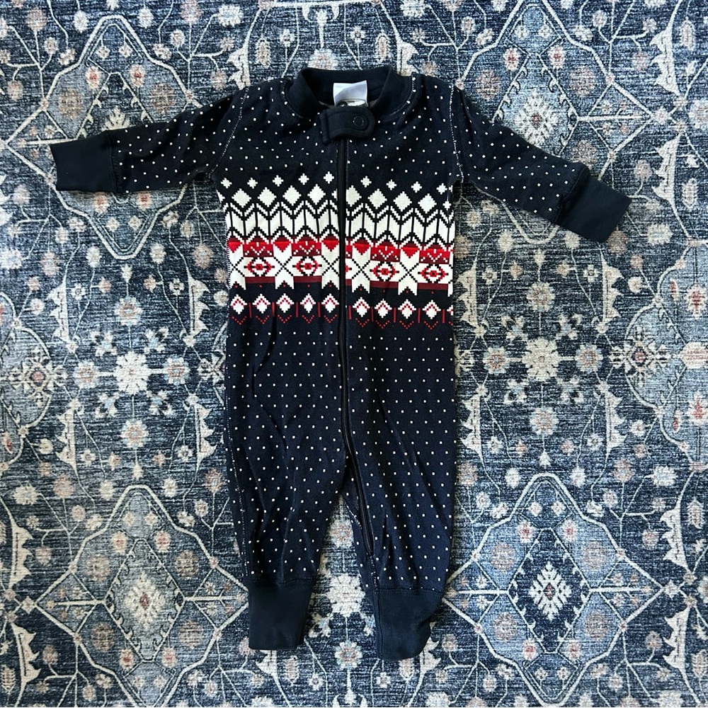 Hanna Andersson Fair Isle Infant Sleeper Pajamas - 0-3 Months